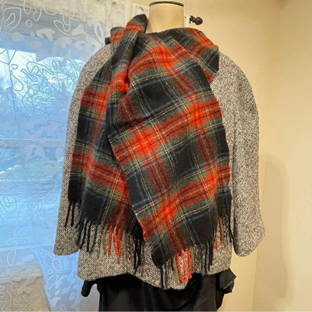 Plaid cashmere scarf 